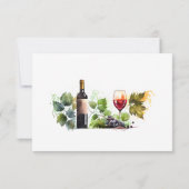 Elegante Waterverf wijngaard bruiloft details Kaar Bedankkaart (Achterkant)