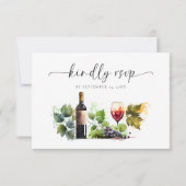 Elegante Waterverf Wijngaard Bruiloft RSVP Kaart (Achterkant)