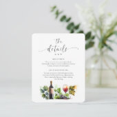 Elegante Waterverf wijngaard Details RSVP QR Code Informatiekaartje (Staand voorkant)