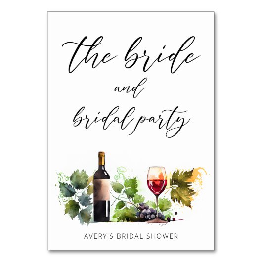 Elegante Waterverf wijngaard Modern Script Kaart (Voorkant)