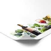 Elegante Waterverf wijngaard Modern Script Poster (Hoek)