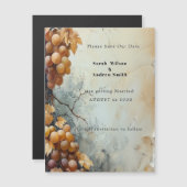 Elegante Waterverf Wijnhuwelijk Save the Date Magnetische Uitnodiging (Voorkant / Achterkant)