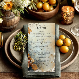 Elegante Waterverf wijnmakerij wijngaard bruiloft Menu