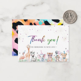 Elegante Waterverf Wild Child Safari Dieren dan Notitiekaartje