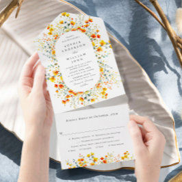 Elegante Waterverf Wild Flowers Bloemen Bloemen Br All In One Uitnodiging