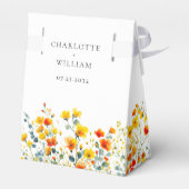 Elegante Waterverf Wild Flowers Bloemen Bloemen Br Bedankdoosjes (Achterkant)