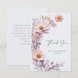 Elegante Waterverf Wild Flowers Bloemen Bloemen Br Bedankkaart