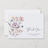 Elegante Waterverf Wild Flowers Bloemen Bloemen Br Bedankkaart (Voorkant)