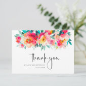 Elegante Waterverf Wild Flowers Bloemen Bloemen Br Bedankkaart (Staand voorkant)