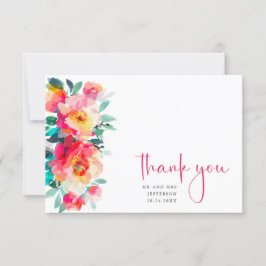 Elegante Waterverf Wild Flowers Bloemen Bloemen Br Bedankkaart