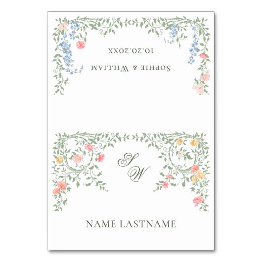 Elegante Waterverf Wild Flowers Bloemen Bloemen Br Kaart (Voorkant)