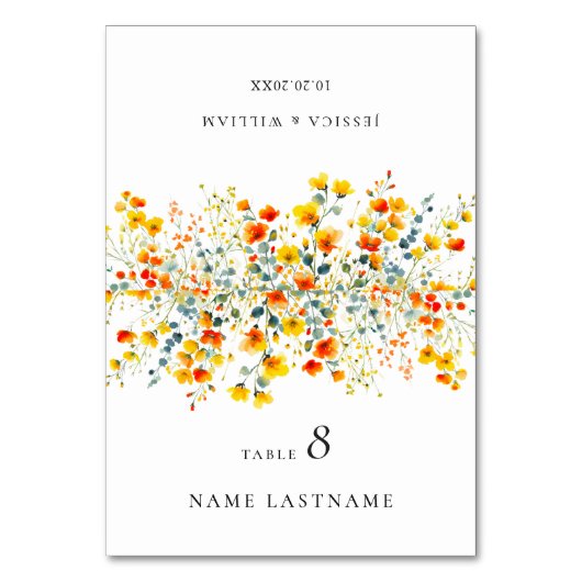 Elegante Waterverf Wild Flowers Bloemen Bloemen Br Kaart (Voorkant)