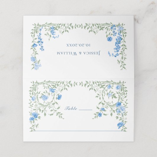 Elegante Waterverf Wild Flowers Bloemen Bloemen Br Plaatskaartje (Buitenkant ongevouwen)