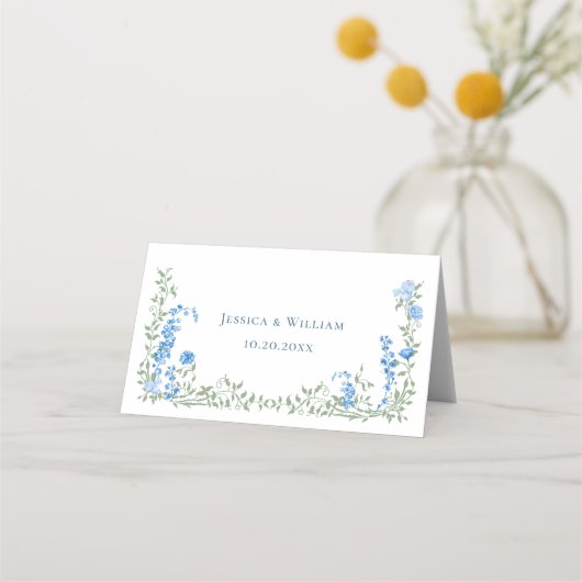 Elegante Waterverf Wild Flowers Bloemen Bloemen Br Plaatskaartje (Achterkant)