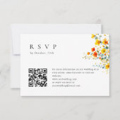 Elegante Waterverf Wild Flowers Bloemen Bloemen Br RSVP Kaartje (Voorkant)