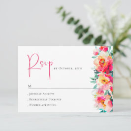 Elegante Waterverf Wild Flowers Bloemen Bloemen Br RSVP Kaartje