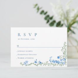 Elegante Waterverf Wild Flowers Bloemen Bloemen Br RSVP Kaartje