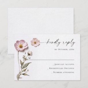 Elegante Waterverf Wild Flowers Bloemen Bloemen Br RSVP Kaartje