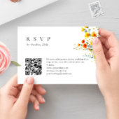 Elegante Waterverf Wild Flowers Bloemen Bloemen Br RSVP Kaartje