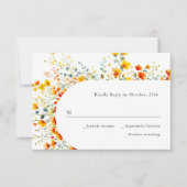 Elegante Waterverf Wild Flowers Bloemen Bloemen Br RSVP Kaartje (Voorkant)