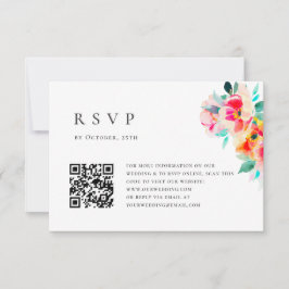Elegante Waterverf Wild Flowers Bloemen Bloemen Br RSVP Kaartje