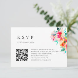 Elegante Waterverf Wild Flowers Bloemen Bloemen Br RSVP Kaartje