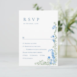 Elegante Waterverf Wild Flowers Bloemen Bloemen Br RSVP Kaartje