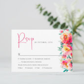 Elegante Waterverf Wild Flowers Bloemen Bloemen Br RSVP Kaartje (Staand voorkant)