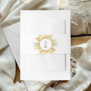 Elegante Waterverf Wild Flowers Bloemen Bloemen Br Uitnodigingen Wikkel