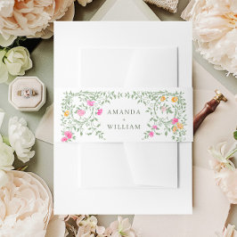 Elegante Waterverf Wild Flowers Bloemen Bloemen Br Uitnodigingen Wikkel