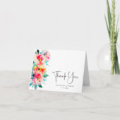 Elegante Waterverf Wild Flowers Botanische bruilof Bedankkaart (Voorkant)