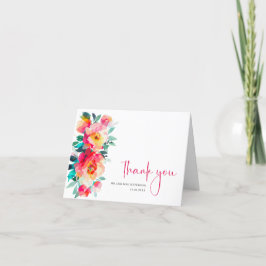 Elegante Waterverf Wild Flowers Botanische bruilof Bedankkaart