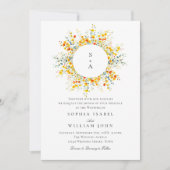 Elegante Waterverf Wild Flowers Bruiloft Alles in Kaart (Voorkant)