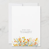 Elegante Waterverf Wild Flowers Bruiloft Alles in Kaart (Achterkant)