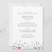 Elegante Waterverf Wild Flowers Bruiloft Alles in  Kaart (Achterkant)