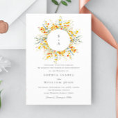 Elegante Waterverf Wild Flowers Bruiloft Alles in Kaart