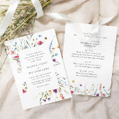 Elegante Waterverf Wild Flowers Bruiloft Alles in  Kaart