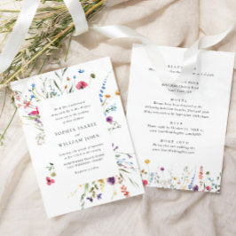 Elegante Waterverf Wild Flowers Bruiloft Alles in  Kaart