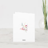 Elegante Waterverf Wild Flowers Bruiloft Botanisch Bedankkaart (Achterkant)