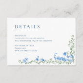 Elegante Waterverf Wild Flowers Bruiloft Details Informatiekaartje (Voorkant)