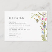 Elegante Waterverf Wild Flowers Bruiloft Details Informatiekaartje (Voorkant)
