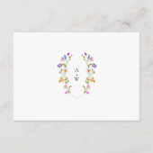 Elegante Waterverf Wild Flowers Bruiloft Details Informatiekaartje (Achterkant)