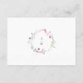 Elegante Waterverf Wild Flowers Bruiloft Details Informatiekaartje (Achterkant)