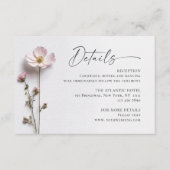 Elegante Waterverf Wild Flowers Bruiloft Details Informatiekaartje (Voorkant)