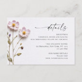 Elegante Waterverf Wild Flowers Bruiloft Details Informatiekaartje (Voorkant)