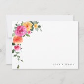 Elegante Waterverf Wild Flowers Bruiloft Details Notitiekaartje (Voorkant)