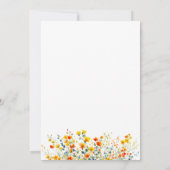 Elegante Waterverf Wild Flowers Bruiloft Kaart (Achterkant)