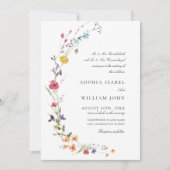 Elegante Waterverf Wild Flowers Bruiloft Kaart (Voorkant)