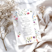 Elegante Waterverf Wild Flowers Bruiloft Kaart