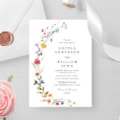 Elegante Waterverf Wild Flowers Bruiloft Kaart